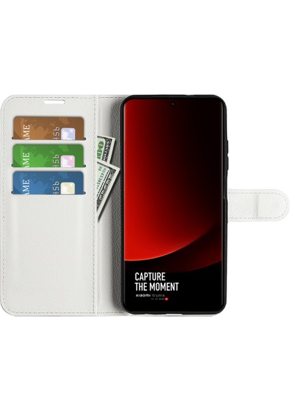 Xiaomi Için Stand Kılıfı 13 Ultra Kazık Kanıtı Litchi Doku Cüzdan Folio Flip Pu Deri Telefon Kapak-Beyaz (Yurt Dışından) fiyatları