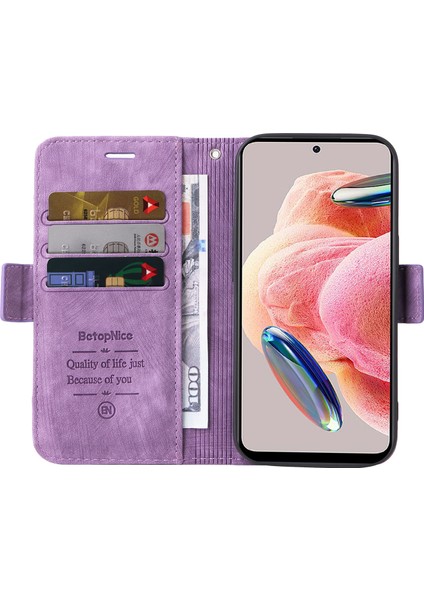 Xiaomi Redmi Için Şok Geçirmez Kılıf Not 12 4g Anti-Drop Pu Deri Telefon Kapak Morası (Yurt Dışından) fiyatları