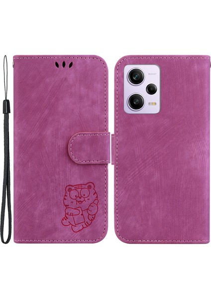 Xiaomi Poco X5 Pro 5g/redmi Note 12 Pro Hız 5g/note 12 Pro 5g, Stand Cüzdan Kaplan Deseni Pu Deri Cep Telefonu Kapak Çizgisi (Yurt Dışından)
