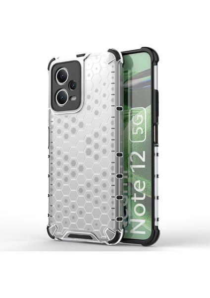 Xiaomi Redmi Için Note 12 5g (Hindistan)/poco X5 5g Petek Dokusu Şok Geçirmez Tpu+Pc Kasa Telefon Geri Kapak Grey (Yurt Dışından)