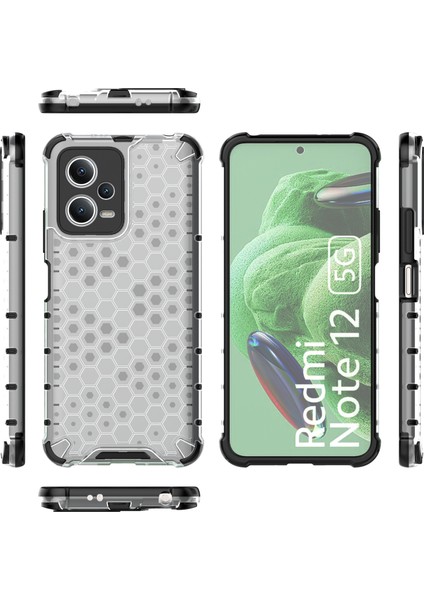 Xiaomi Redmi Için Note 12 5g (Hindistan)/poco X5 5g Petek Dokusu Şok Geçirmez Tpu+Pc Kasa Telefon Geri Kapak Grey (Yurt Dışından) modelleri