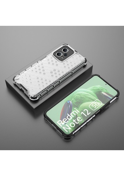 Xiaomi Redmi Için Note 12 5g (Hindistan)/poco X5 5g Petek Dokusu Şok Geçirmez Tpu+Pc Kasa Telefon Geri Kapak Grey (Yurt Dışından) indirimleri