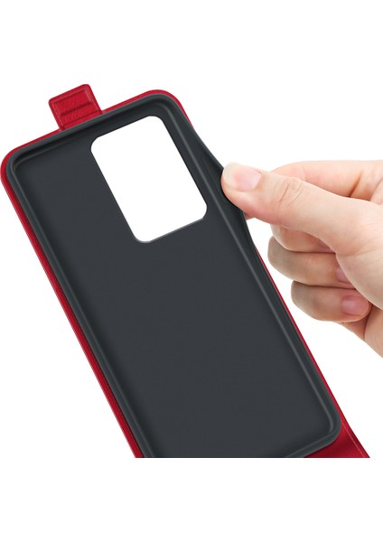 Xiaomi Için 13 Lite/civi 2 5g Kart Tutucu Dikey Flip Telefon Kılıfı Çılgın At Dokusu Pu Deri Kapak-Kırmızı (Yurt Dışından) modelleri