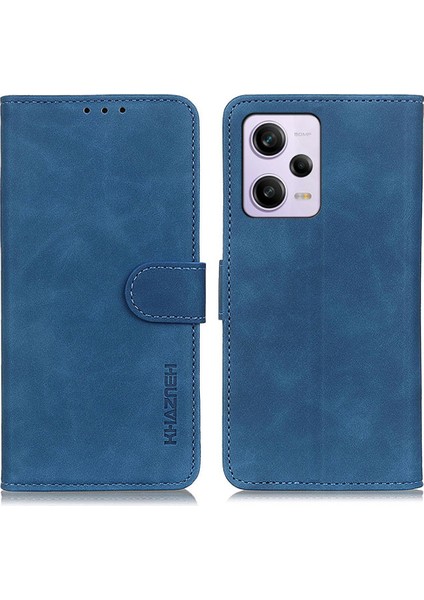 Xiaomi Redmi Için Khazneh Not 12 Pro 5g/not 12 Pro Speed ​​5g/poco X5 Pro 5g Pu Deri Retro Doku Standı Kılıf Magneticy Kapatma Cüzdan Telefon Kapak Mavisi (Yurt Dışından)