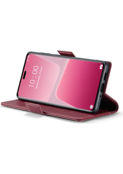 Xiaomi 13 Lite/civi 2 5g Anti-Çizelge Anti-Slatch Telefon Kılıfı Rfıd Engelleme Pu Deri Flip Cover-Red (Yurt Dışından) modelleri