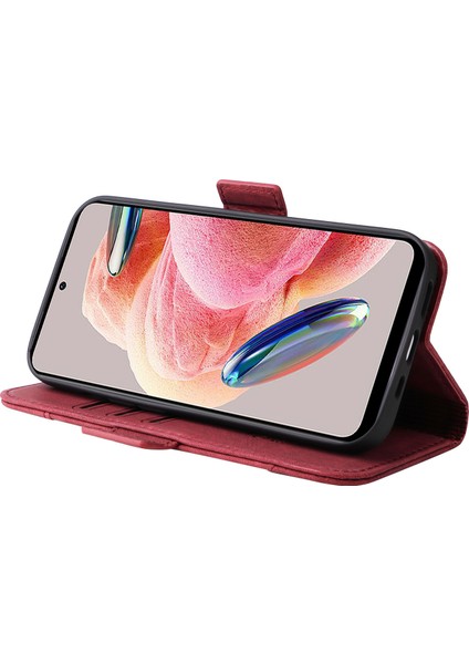 Xiaomi Redmi Için Şok Geçirmez Kılıf Not 12 4g Anti-Drop Pu Deri Telefon Kapak-Kırmızı (Yurt Dışından) modelleri