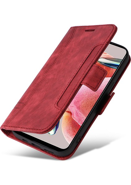 Xiaomi Redmi Için Şok Geçirmez Kılıf Not 12 4g Anti-Drop Pu Deri Telefon Kapak-Kırmızı (Yurt Dışından) indirimleri