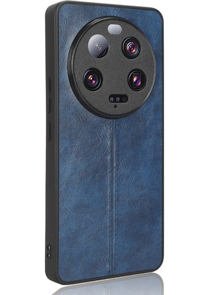 Xiaomi 13 Ultra Cowhide Doku Telefon Kapağı Pu Deri Kaplamalı Tpu+Pc Mobile Case-Mavi (Yurt Dışından) fiyatları
