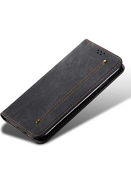 Xiaomi Için Redmi Note 12 5g (Global)/(Hindistan)/(Çin)/poco X5 5g Kot Kot Kumaş Doku Pu Tam Koruma Telefon Kılıfı Stand Manyetik Emilim Flip Cüzdan Kapak Black (Yurt Dışından) fırsatları