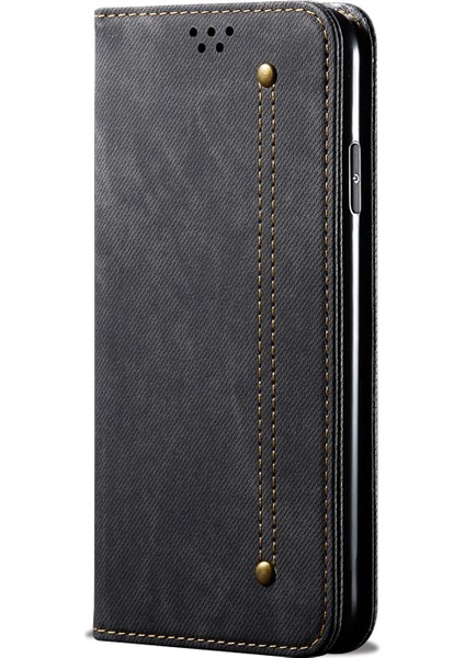 Xiaomi Için Redmi Note 12 5g (Global)/(Hindistan)/(Çin)/poco X5 5g Kot Kot Kumaş Doku Pu Tam Koruma Telefon Kılıfı Stand Manyetik Emilim Flip Cüzdan Kapak Black (Yurt Dışından) indirimleri