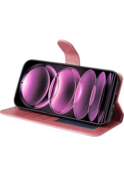 Xiaomi Redmi Için Note 12 Pro 5g /note 12 Pro Speed ​​5g /poco X5 Pro 5g Buzağı Dokusu Pu Deri Kılıf Stand Cüzdan Telefon Koruyucu Kapak Strap-Rose Altın (Yurt Dışından) modelleri