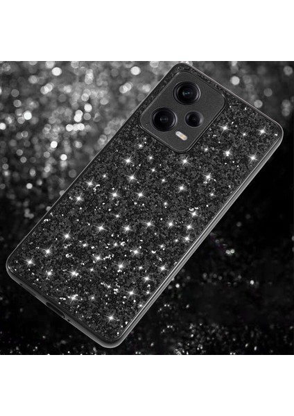Xiaomi Redmi Için Note 12 Pro 5g Glitter Pulins Telefon Kılıfı Elektrokaplama Tpu Çerçeve Pc Şok Geçirmez Kapak Black (Yurt Dışından) fiyatları