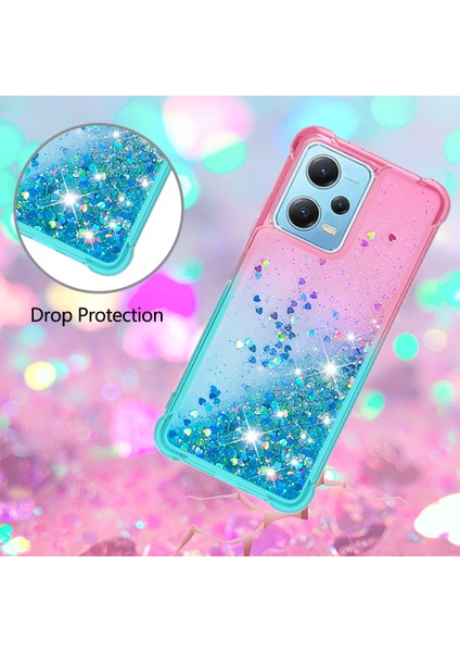 Xiaomi Için Redmi Note 12 4g Gradyan Akışlı Sıvı Şok Geçirmez Tpu Telefon Kapak-Pembe+Gökyüzü Mavisi (Yurt Dışından) indirimleri