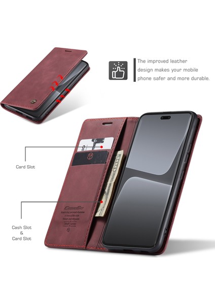 Xiaomi 13 Lite/civi 2 5g Telefon Cüzdan Kılıf Stand Deri Kapak Kırmızısı (Yurt Dışından) fırsatları