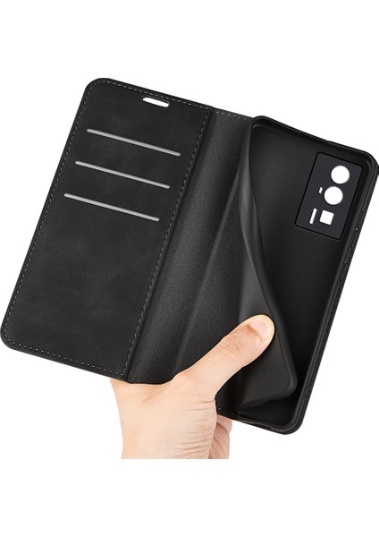 Xiaomi Için Poco F5 Pro 5g/redmi K60 Pro 5G/K60 5g Cilt Touch Hissed Hissedilen Manyetik Oto Ahmsorbed Cüzdan Pu Deri Flip Stand Telefon Kapağı Black (Yurt Dışından) indirimleri