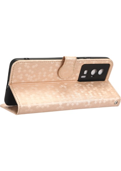 Xiaomi Için Koruyucu Telefon Kılıfı Poco F5 Pro 5g/redmi K60 Pro 5G/K60 5g Pu Deri Telefon Kapak Stand Stand Cüzdanı Dot Desen Basılı Gold Altın (Yurt Dışından) fırsatları