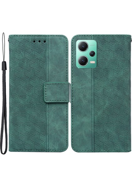 Xiaomi Redmi Için Note 12 5g (Global)/(Hindistan)/(Çin)/poco X5 5g Baskılı Telefon Kılıfı Flip Deri Cüzdan Kapağı Stand Yeşili (Yurt Dışından)