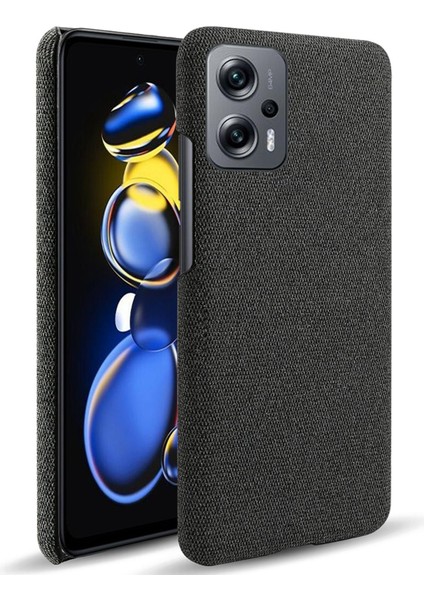 Xiaomi Redmi Için Not 11T Pro 5g/not 11T Pro+ 5g/not 12T Pro 5g/poco X4 Gt 5g/redmı K50I 5g Telefon Kılıfı Düz ​​renk Dayanıklı Bez Kumaş Bırak-Damalı Telefon Kapağı Black (Yurt Dışından)