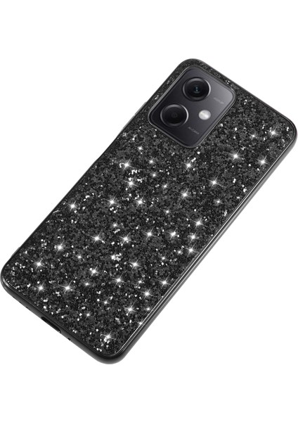 Xiaomi Redmi Için Note 12 4g Glitter Pullar Yumru Kanıtı Telefon Kılıfı Elektraplama Tpu Çerçevesi Arka Pc Kapağı-Black (Yurt Dışından)