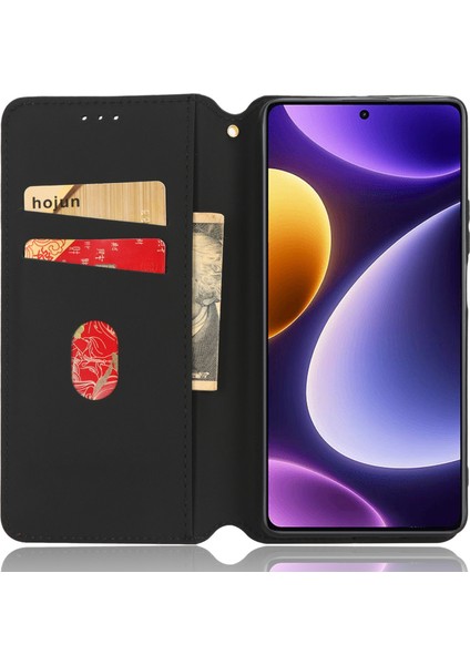 Xiaomi Redmi Için Note 12 Turbo 5g/poco F5 5g Pu Deri Telefon Kılıf Rhanmombus Disprint Flip Stand Cüzdan Kapak Silver (Yurt Dışından)