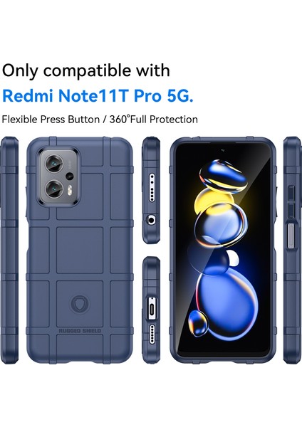 Xiaomi Poco X4 Gt 5g/redmı Not 11T Pro 5g/not 11T Pro+ 5G/K50I 5g/not 12T Pro 5g Kare Izgara Dokusu Tpu Telefon Vaka Şok Geçirmez Kapak Mavisi (Yurt Dışından) modelleri