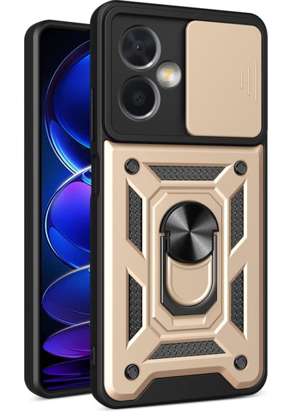 Xiaomi Redmi Için Telefon Kılıfı Note 12 5g (Çin), Pc+Tpu Slayt Kamera Koruyucu ve Yüzük Kickstand-Gold ile Koruyucu Arka Kapak (Yurt Dışından)