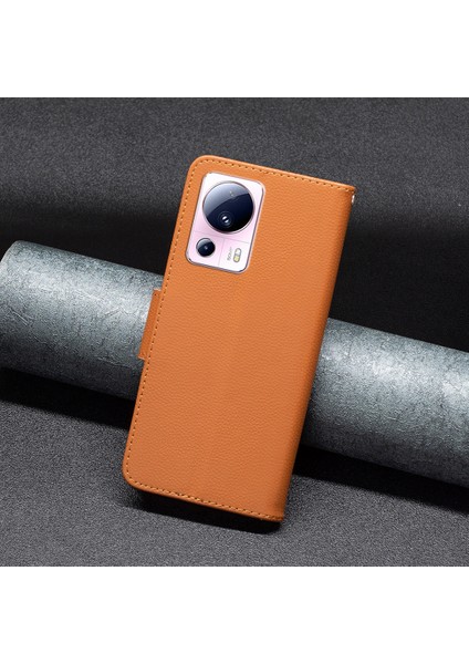 Xiaomi Için 13 Lite/civi 2 5g Pu Deri Cüzdan Kapağı Litchi Doku Stand Telefon Kılıfı Strap-Brown (Yurt Dışından) indirimleri