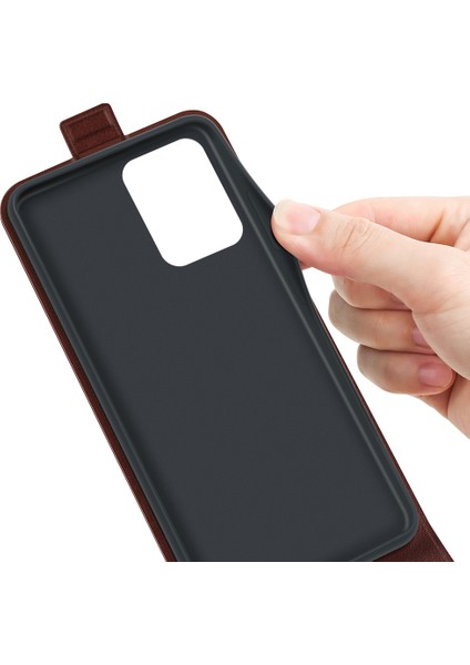Xiaomi Redmi Için Note 12 5g (Global)/(Hindistan)/(Çin)/poco X5 5g Çılgın At Doku Kartı Tutucu Deri Koruyucu Kapak Dikey Flip Case-Brown (Yurt Dışından) modelleri