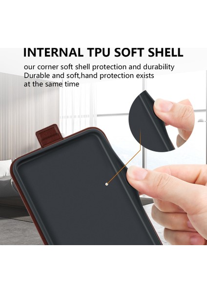 Xiaomi Redmi Için Note 12 5g (Global)/(Hindistan)/(Çin)/poco X5 5g Çılgın At Doku Kartı Tutucu Deri Koruyucu Kapak Dikey Flip Case-Brown (Yurt Dışından) indirimleri