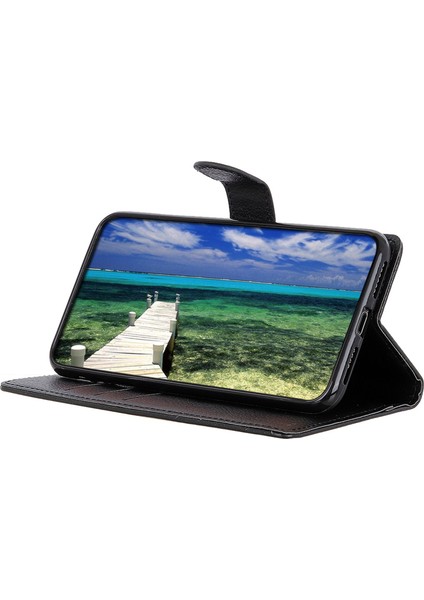 Xiaomi Için Poco C55 4g/redmi 11A 4G/12C 4g Litchi Doku Deri Kılıf Cüzdan Telefon Stand Kapağı Black (Yurt Dışından) fırsatları