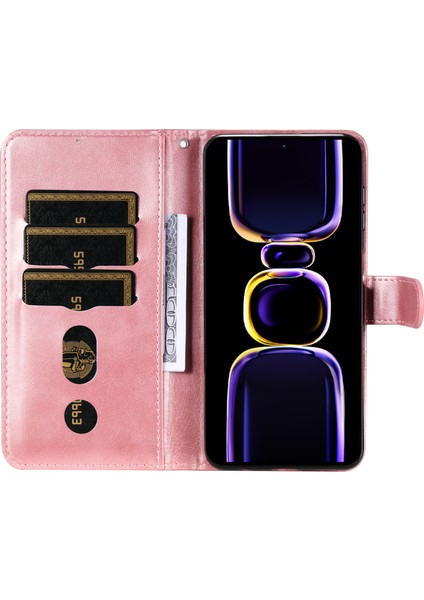 Xiaomi Poco F5 Pro 5g/redmi K60 Pro 5G/K60 5g Fermuarı Cep Telefon Kılıf Buzağı Dokusu Pu Deri Stand Cüzdan Kapak Pembe (Yurt Dışından) modelleri