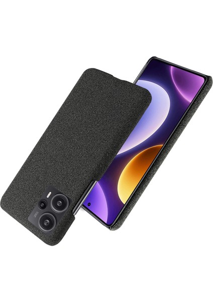 4U Sky Xiaomi Redmi Için Note 12 Turbo/poco F5 5g Kumaş+Sert Pc Telefon Kılıfı Anti-Scracth Telefon Kapak Black (Yurt Dışından)