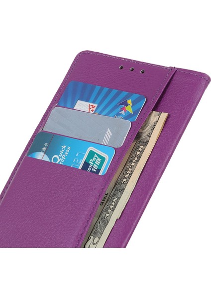 Xiaomi Redmi Için Not 11T Pro 5g/not 11T Pro+ 5g/not 12T Pro 5g/poco X4 Gt 5g/redmı K50I 5g Litchi Doku Cüzdan Flip Case Pu Deri Stand Şok Dışı Tpu Koruyucu Kabuk-Iplik (Yurt Dışından)
