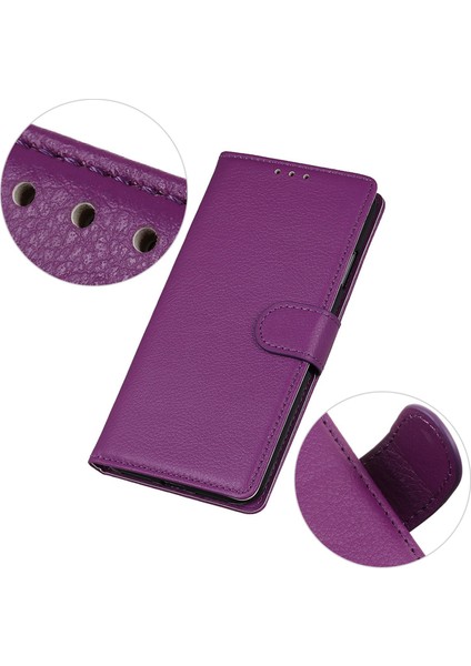 Xiaomi Redmi Için Not 11T Pro 5g/not 11T Pro+ 5g/not 12T Pro 5g/poco X4 Gt 5g/redmı K50I 5g Litchi Doku Cüzdan Flip Case Pu Deri Stand Şok Dışı Tpu Koruyucu Kabuk-Iplik (Yurt Dışından)