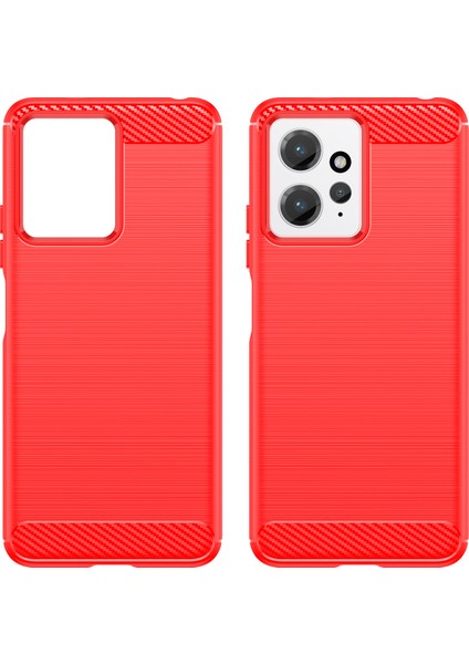 Xiaomi Için Redmi Not 12 4g Tpu Telefon Kapağı Fırçalanmış Karbon Fiber Doku Damla Koruma Telefon Kılıf Kırmızısı (Yurt Dışından) indirimleri