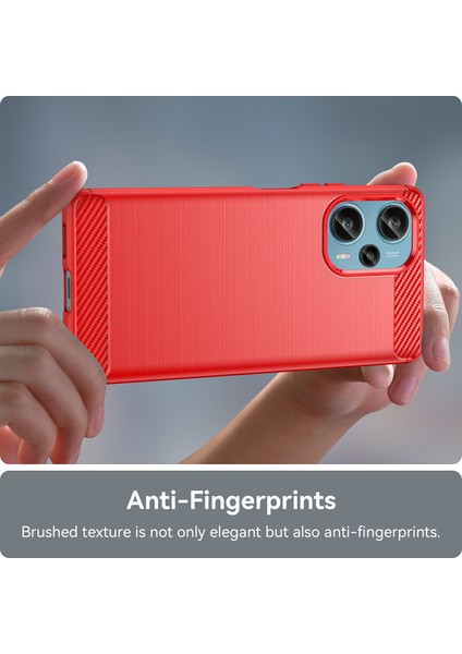 Xiaomi Redmi Için Note 12 Turbo/poco F5 5g Karbon Fiber Doku Fırçalanmış Kahve Telefon Tpu Kapak-Kırmızı (Yurt Dışından)