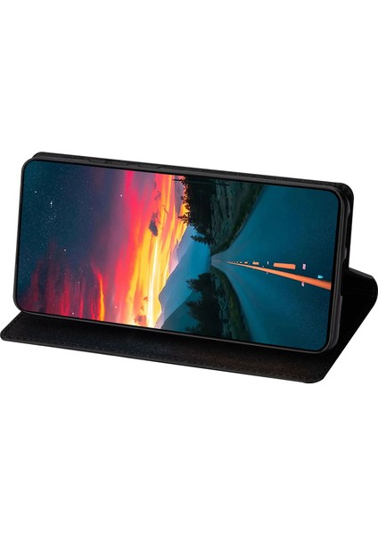 Xiaomi 13 Lite/civi 2 5g Pu Deri Glitter Telefon Kılıfı Stand Cep Telefonu Kart Tutucu-Black (Yurt Dışından) modelleri