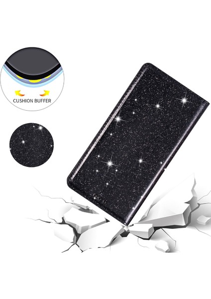 Xiaomi 13 Lite/civi 2 5g Pu Deri Glitter Telefon Kılıfı Stand Cep Telefonu Kart Tutucu-Black (Yurt Dışından) fırsatları