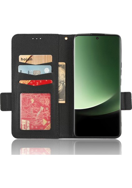 Xiaomi 13 Ultra Anti-Drop Telefon Kılıfı Litchi Doku Standı Pu Deri Cüzdan Telefon Flip Cover-Black (Yurt Dışından) fırsatları