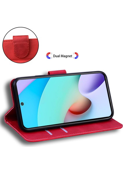 Xiaomi Redmi Için Deri Telefon Kılıfı Not 12 Pro 5g/not 12 Pro Speed ​​5g/poco X5 Pro 5g, Stand Tiger Deseni Baskılı Cüzdan Kapak-Kırmızı (Yurt Dışından) modelleri