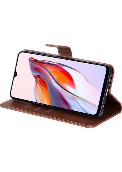 Xiaomi Redmi Için 12C 4G/11A 4g Deri Telefon Kılıfı Stand Cüzdan-Kahverengi ile Fermuar Cep Telefonu Kapağı (Yurt Dışından) fırsatları