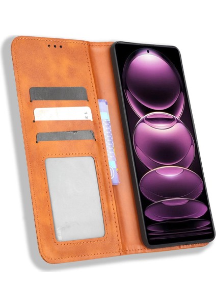 Xiaomi Redmi Için Note 12 Pro 5g/note 12 Pro Speed ​​5g/poco X5 Pro 5g Pu Deri Manyetik Retro Doku Telefon Kılıf Cüzdan Stand Baskılı Desen Anti-Çizelge Cep Telefonu Kapak Kahverengi (Yurt Dışından) fırsatları