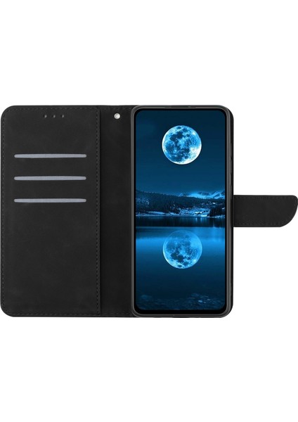 Xiaomi Için HT05 13 Ultra Baskılı Çizgi Cilt Touch Telefon Kılıfı Cüzdan Stand Pu Deri Kapak Black (Yurt Dışından)