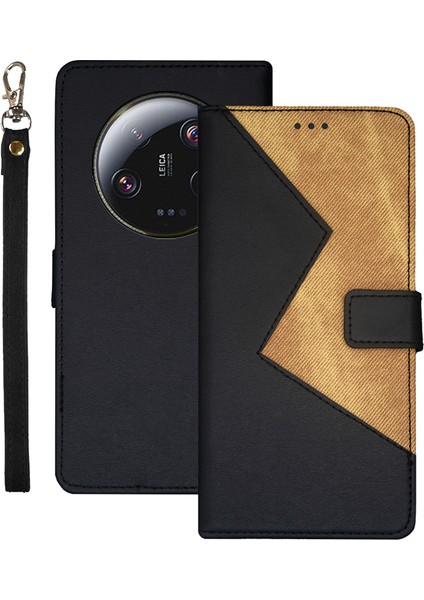 Xiaomi Için 13 Ultra Renkli Deri Telefon Kılıf Kart Yuvaları Telefon Stand Black (Yurt Dışından)