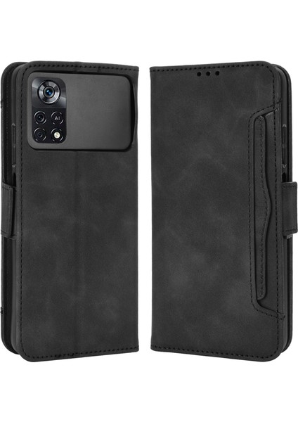 Xiaomi Için Poco X4 Pro 5g Manyetik Flip Deri Cüzdan Kılıf Kart Yuvaları Stand Kitap Şok Geçirmez Tpu Iç Kabuk Black (Yurt Dışından) fiyatları