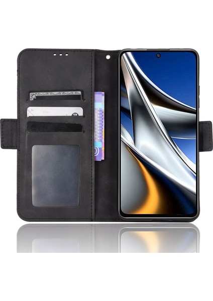 Xiaomi Için Poco X4 Pro 5g Manyetik Flip Deri Cüzdan Kılıf Kart Yuvaları Stand Kitap Şok Geçirmez Tpu Iç Kabuk Black (Yurt Dışından) fırsatları