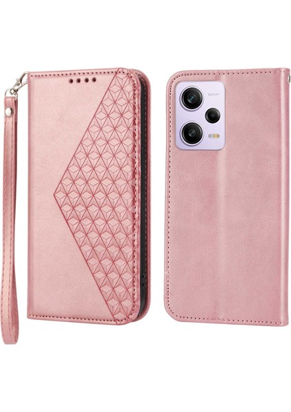 Xiaomi Redmi Için Note 12 Pro 5g /note 12 Pro Speed ​​5g /poco X5 Pro 5g Baskılı Rhombus Desen Stand Buzağı Doku Kapak (Yurt Dışından)