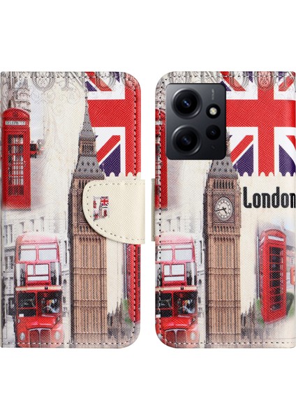 Xiaomi Için Redmi Note 12 4g Stand Telefon Deri Kılıf Cüzdan Desen Baskı Telefon Kapak Londra Big Ben (Yurt Dışından)