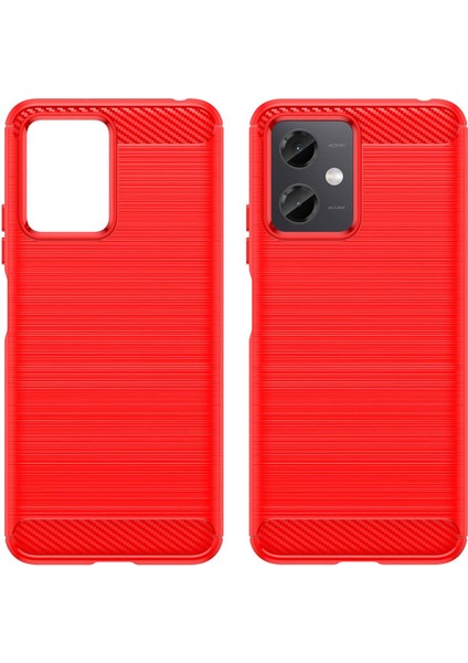 Xiaomi Redmi Için Note 12 5g (Global)/(Hindistan)/(Çin)/poco X5 5g Arka Kabuk, Karbon Fiber Doku Tpu Koruyucu Telefon Kapağı Fırçalanmış Cep Telefonu Kasa-Kırmızısı (Yurt Dışından) modelleri