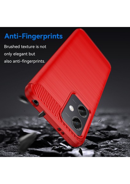Xiaomi Redmi Için Note 12 5g (Global)/(Hindistan)/(Çin)/poco X5 5g Arka Kabuk, Karbon Fiber Doku Tpu Koruyucu Telefon Kapağı Fırçalanmış Cep Telefonu Kasa-Kırmızısı (Yurt Dışından) fırsatları